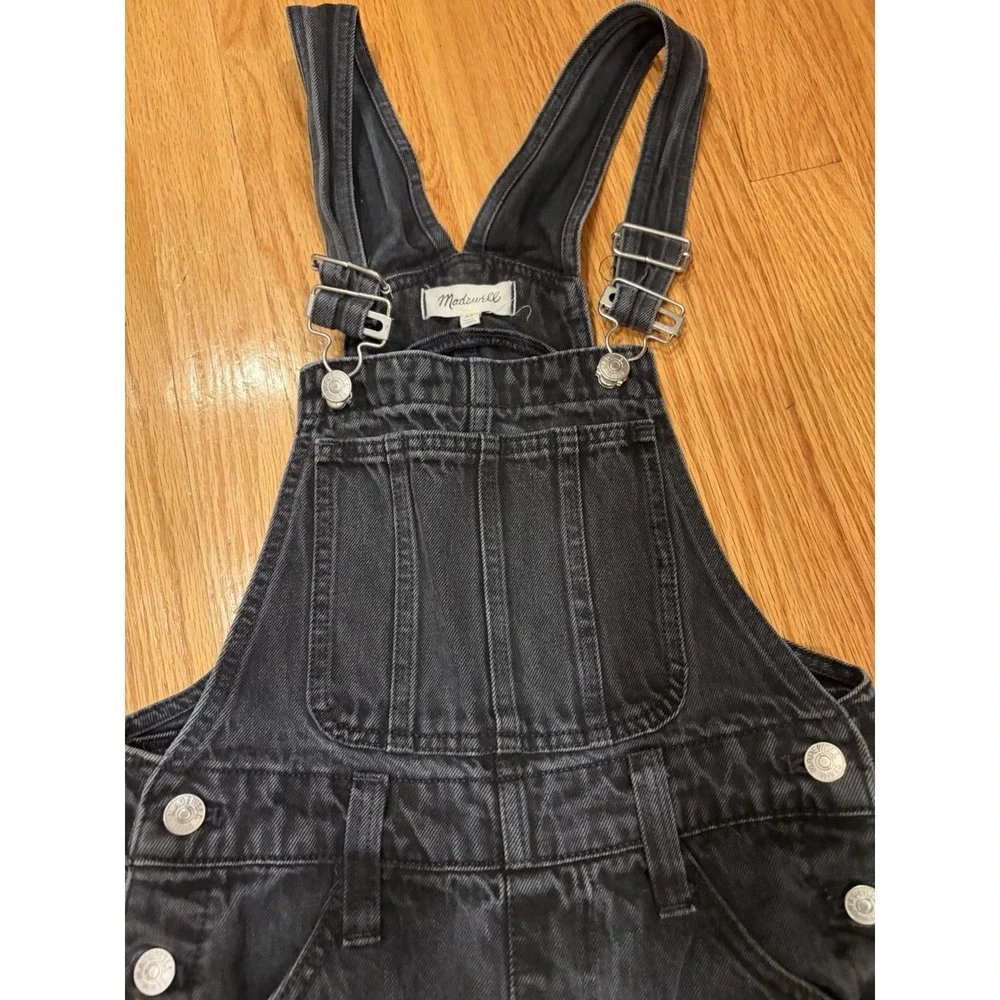 MADEWELL black denim bib jean overalls EXTRA SMALL tag 90s y2k retro - Picture 2 of 9